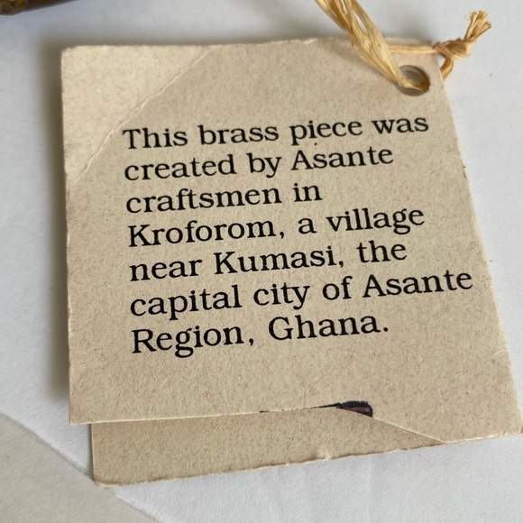 African Brass Bangle Bracelet Artisan Handmade Asante Ghana Tribal Currency - Picture 8 of 8